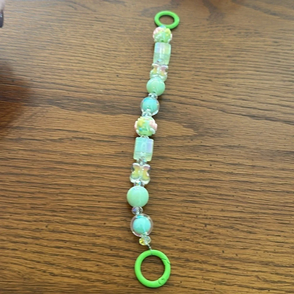Beaded charm keychain